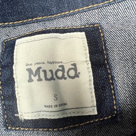 Mudd Vest Jean Jacket Dark Wash Denim Vest Button Front Collared Women's Small - Picture 3 of 11